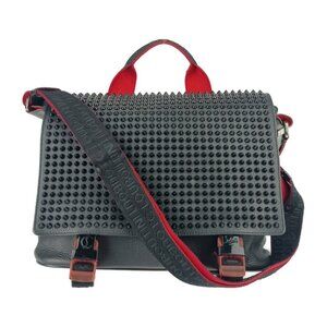 CHRISTIAN LOUBOUTIN Black Leather Shoulder Bag